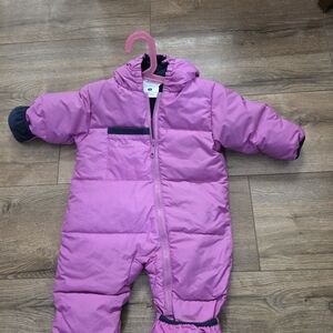 Columbia Infant Pink Snowsuit with Navy Accents